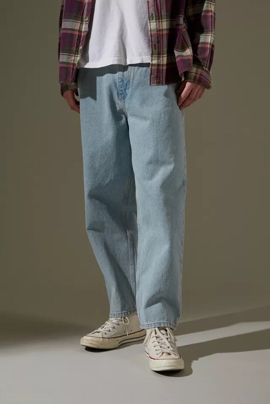 BDG Mens Light Wash Blue Denim Jeans Regular Fit Straight, bow fit, baggy 30x32